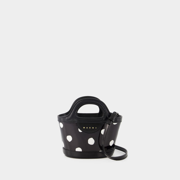 Cabas Tropicalia Micro - Marni - Cuir - Noir/Blanc