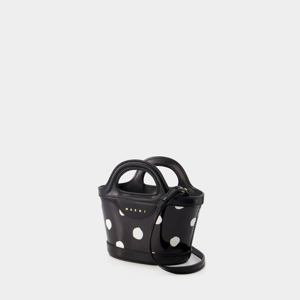 Cabas Tropicalia Micro - Marni - Cuir - Noir/Blanc