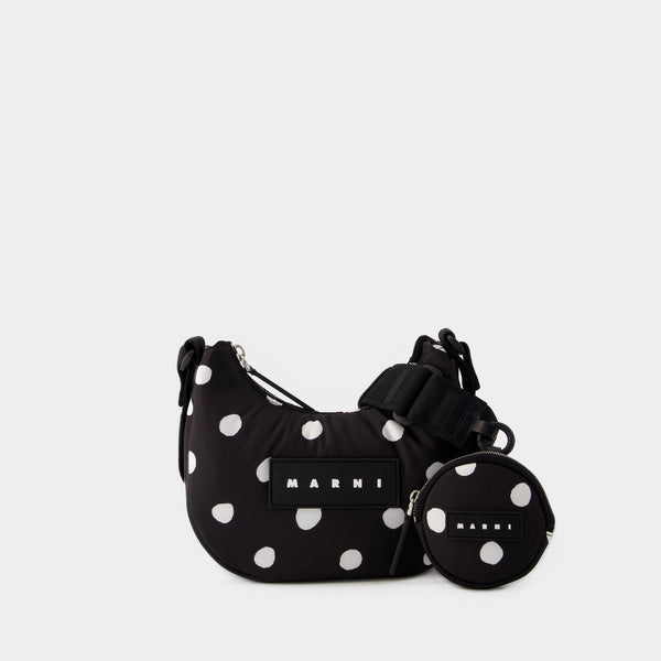 Sac Hobo Dots Print - Marni - Cuir - Noir