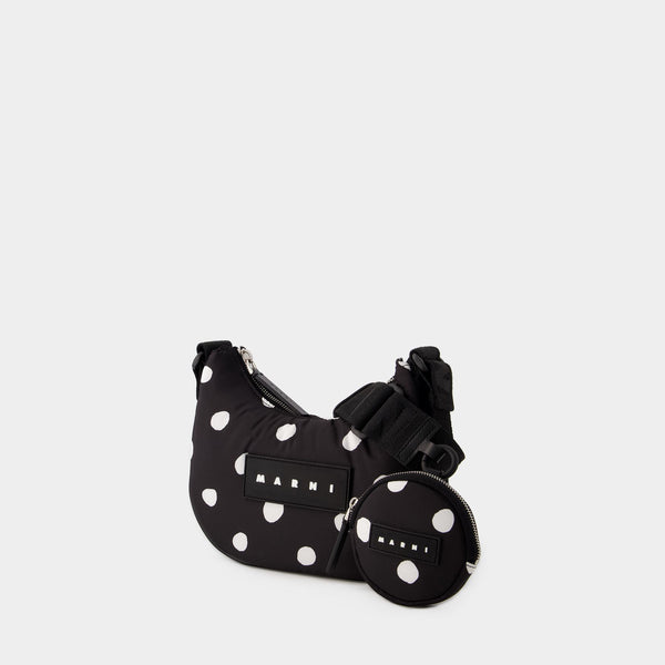 Sac Hobo Dots Print - Marni - Cuir - Noir