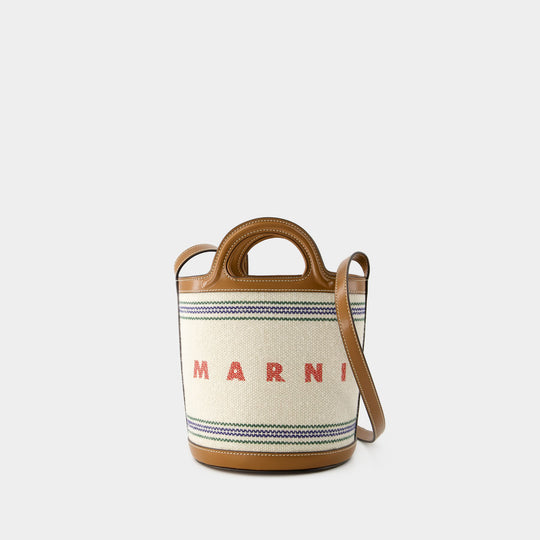 Sac À Main Tropicalia Mini Bucket - Marni - Cuir - Beige