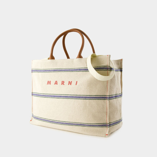 Cabas Pelletteria Uomo Medium - Marni - Coton - Beige