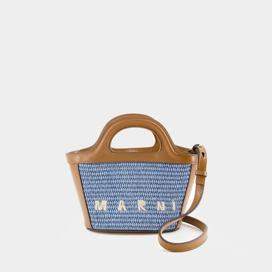 Sac À Main Tropicalia Micro - Marni - Coton - Bleu