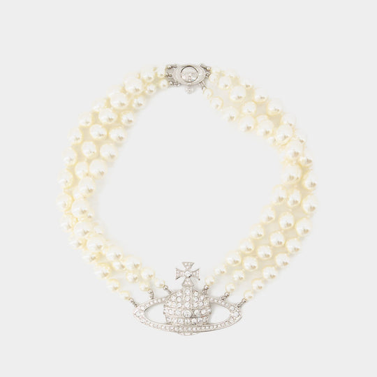 Collier Three Row Pearl - Vivienne Westwood - Laiton - Argenté