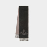 Écharpe Double Face Single Orb - Vivienne Westwood - Laine - Gris