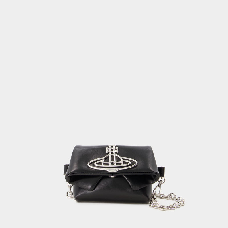 Wallet On Chain Mirage Mini Courtney - Vivienne Westwood - Cuir - Noir