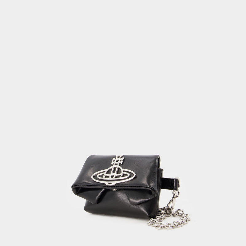 Wallet On Chain Mirage Mini Courtney - Vivienne Westwood - Cuir - Noir