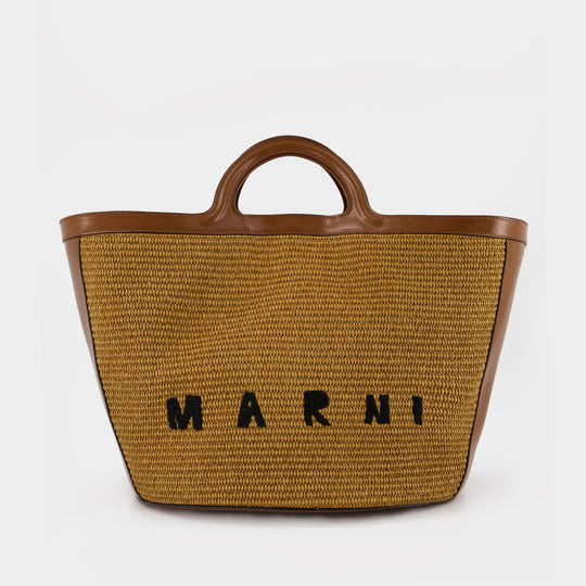 Cabas Tropicalia Large - Marni - Cuir - Raw Sienna