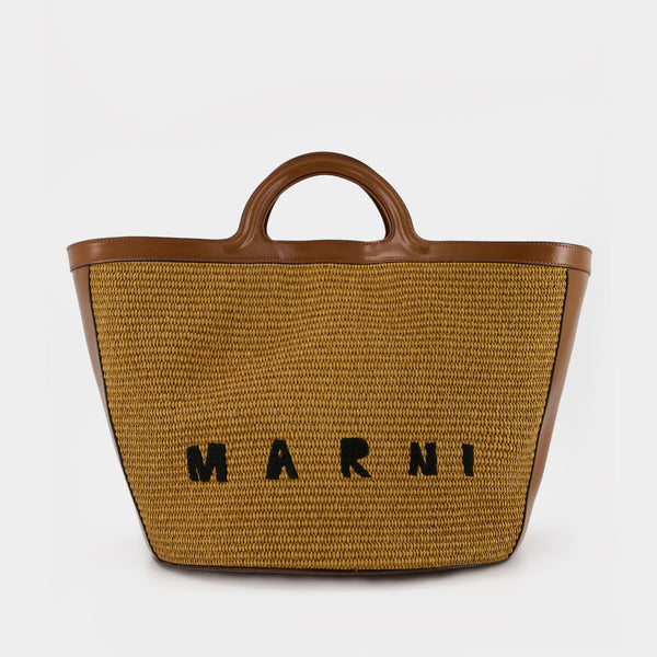 Cabas Tropicalia Large - Marni - Cuir - Raw Sienna