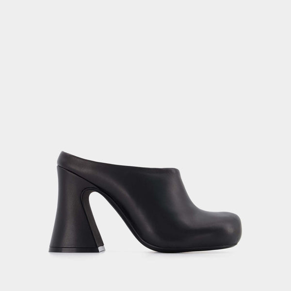Sandales à talon Fussbett en Cuir Noir