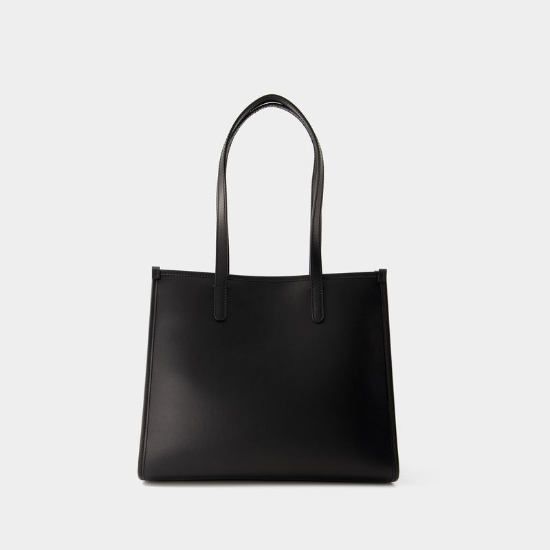 Tote Bag Embossed Plaque - Dolce&Gabbana - Cuir - Noir