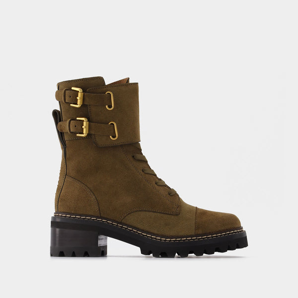 Bottines Mallory en Suede Kaki