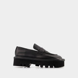 Chaussures Bumper Chunky en Cuir Noir