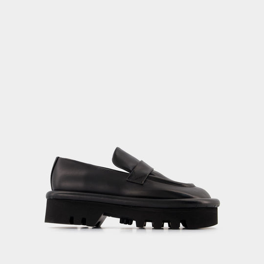 Chaussures Bumper Chunky en Cuir Noir