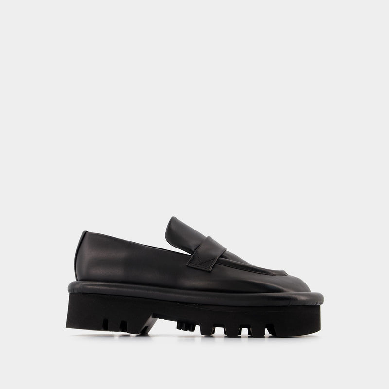Chaussures Bumper Chunky en Cuir Noir