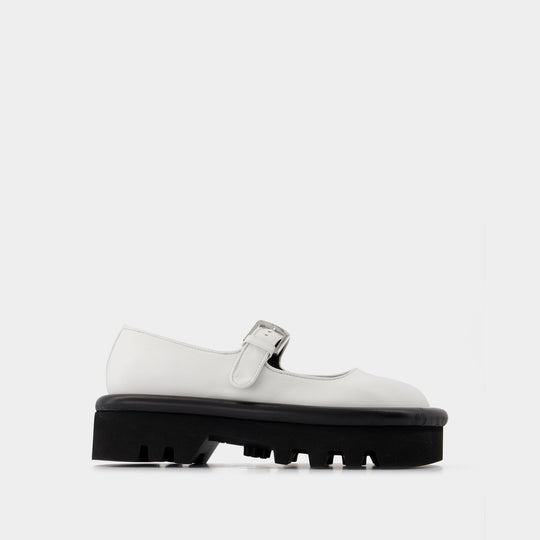 Chaussures Bumper Chunky en Cuir Blanc