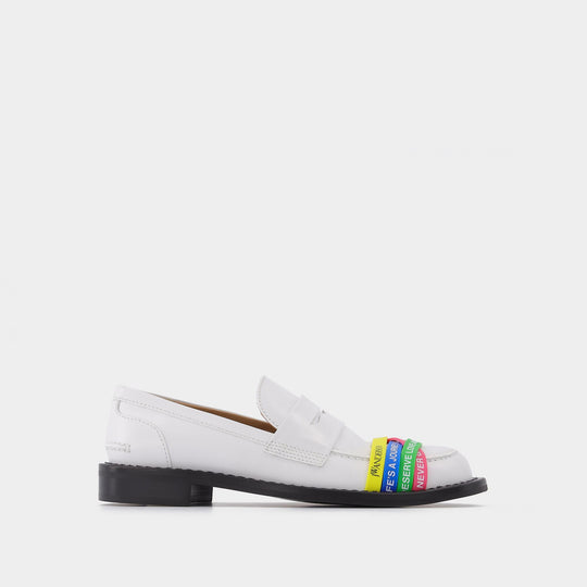 Moccasins Elastic en Cuir Blanc