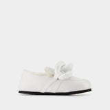 Moccasins Chaîne Close Back en Cuir Blanc