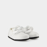 Moccasins Chaîne Close Back en Cuir Blanc