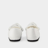 Moccasins Chaîne Close Back en Cuir Blanc