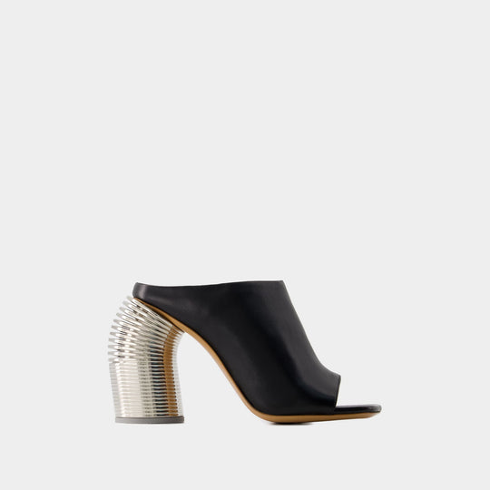 Mules Silver Spring - Off White - Cuir - Noir/Argenté