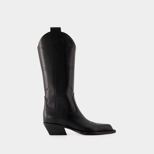Bottines For Walking - Off White - Cuir - Noir