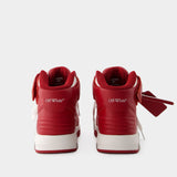 Sneakers Out Of Office Mid Top - Off White - Cuir - Blanc/Rouge