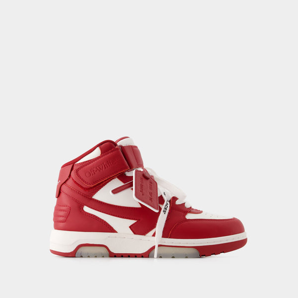Sneakers Out Of Office Mid Top - Off White - Cuir - Blanc/Rouge