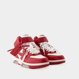 Sneakers Out Of Office Mid Top - Off White - Cuir - Blanc/Rouge