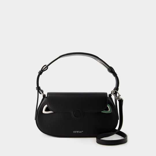 Sac Hobo Clam - Off White - Cuir - Noir