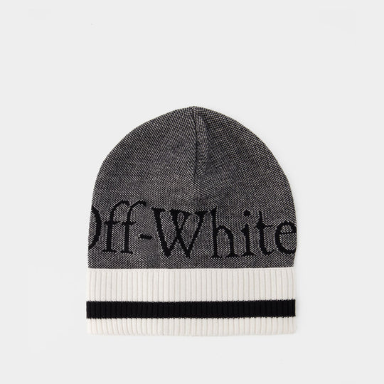 Bonnet Logo Pixel - Off White - Laine - Noir/Blanc