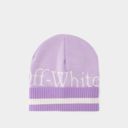 Bonnet Logo Pixel - Off White - Laine - Violet/Blanc