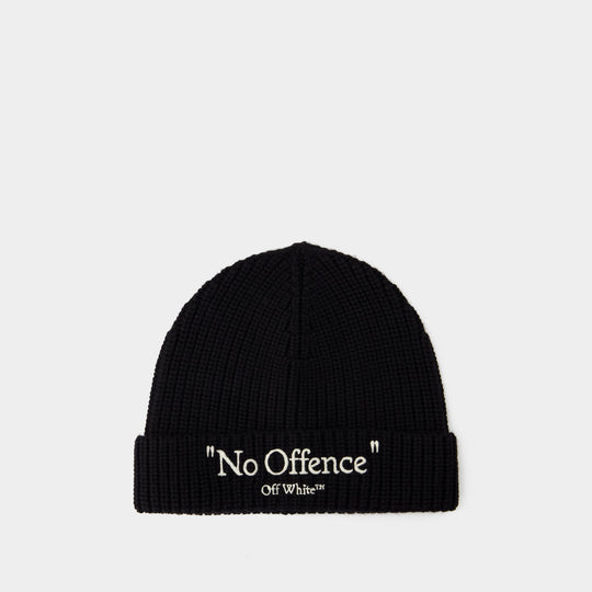 Bonnet Wo No Offence - Off White - Laine - Noir/Blanc