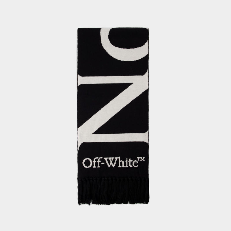 Echarpe Wo No Offence - Off White - Laine - Noir/Blanc