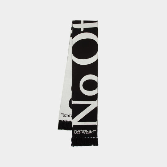 Echarpe Wo No Offence - Off White - Laine - Noir/Blanc
