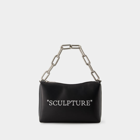 Sac Block Quote - Off White - Cuir - Noir/Argenté