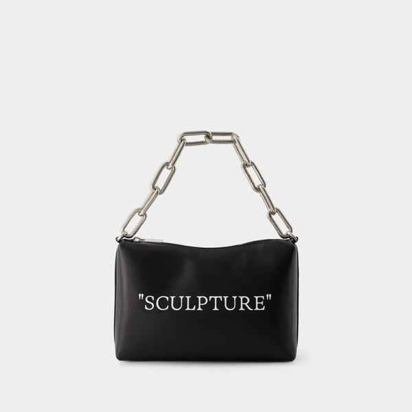 Sac Block Quote - Off White - Cuir - Noir/Argenté