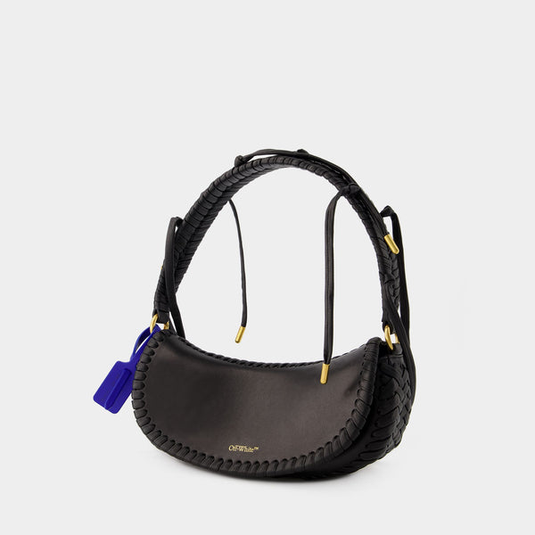 Sac Porté Épaule Edge Weaving - Off White - Cuir - Noir