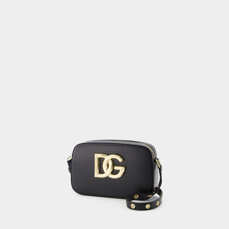 Sac à bandoulière à Plaque Logo - Dolce&Gabbana - Cuir - Noir