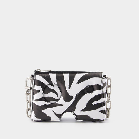 Pochette Burrow 20 en Cuir Noir et Blanc