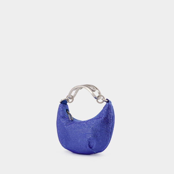 Sac Binder Clip Mini en Strass / Bleu