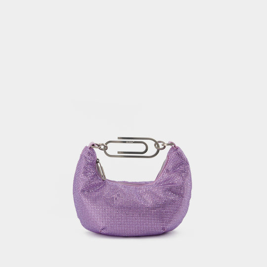 Sac Binder Clip 20 en Strass / Violet