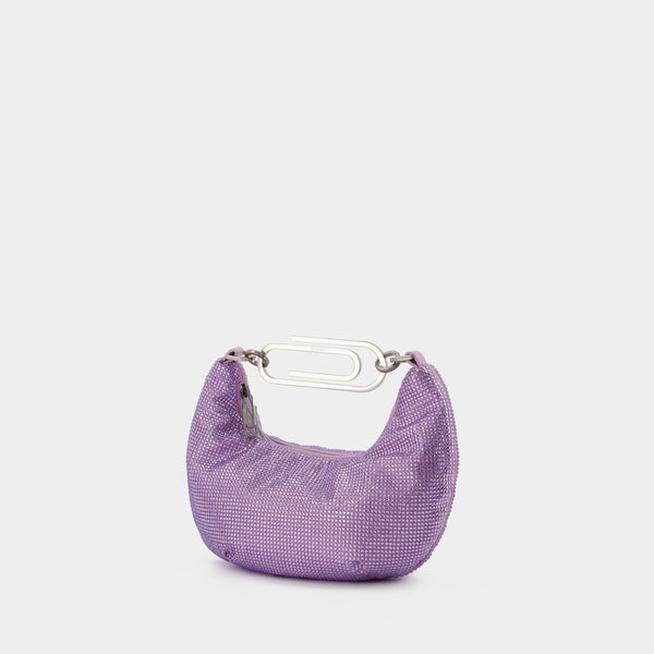 Sac Binder Clip 20 en Strass / Violet