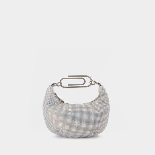 Sac Binder Clip 20 en Strass / Bleu