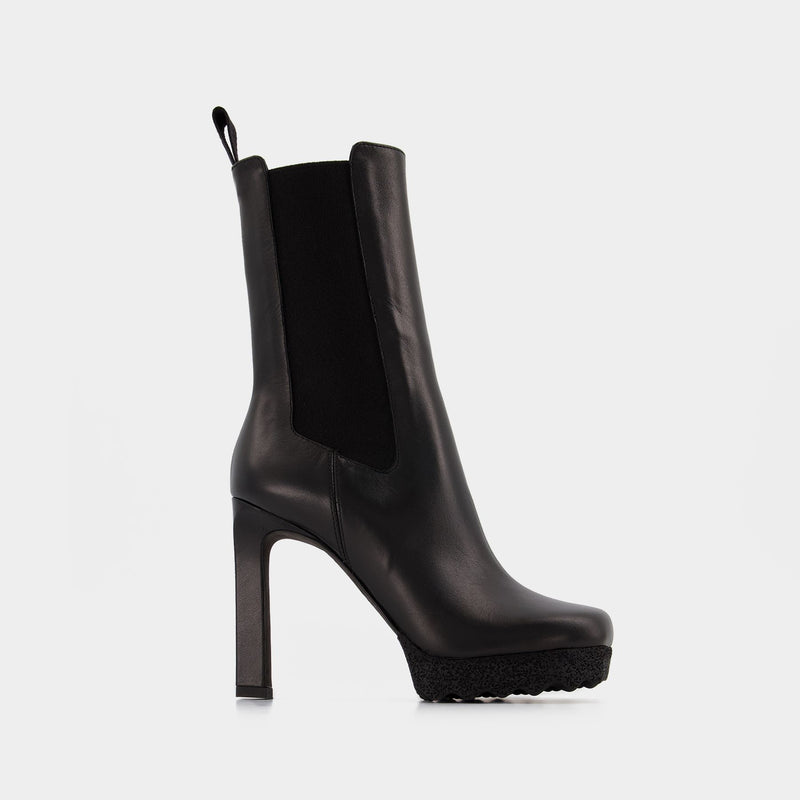 Bottines Sponge High Chelsea en Cuir Noir