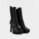 Bottines Sponge High Chelsea en Cuir Noir