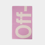 Écharpe Logo Côtelé en Blanc / Violet