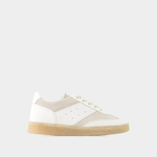 Sneakers 6 Court - MM6 Maison Margiela - Cuir - Blanc