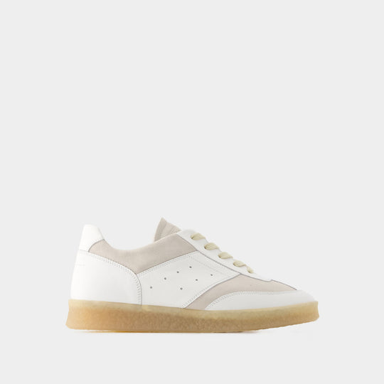 Sneakers 6 Court - MM6 Maison Margiela - Cuir - Blanc