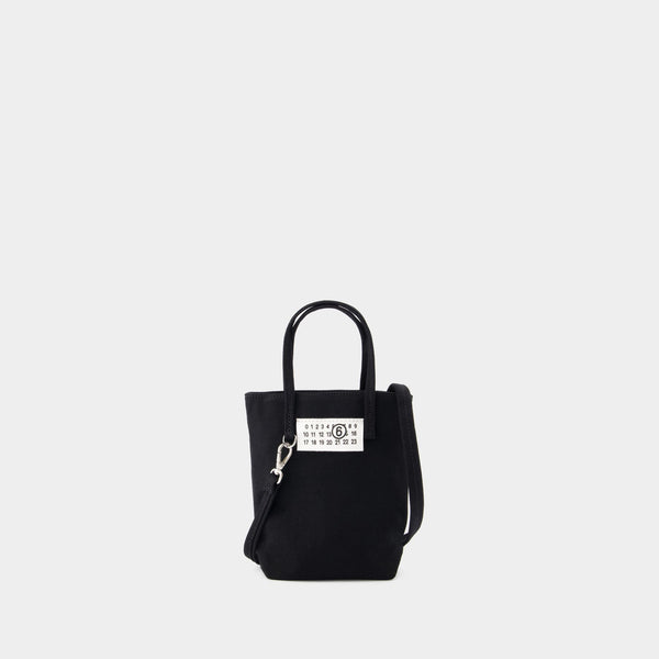 Sac Mini Shopping - MM6 Maison Margiela - Coton - Noir